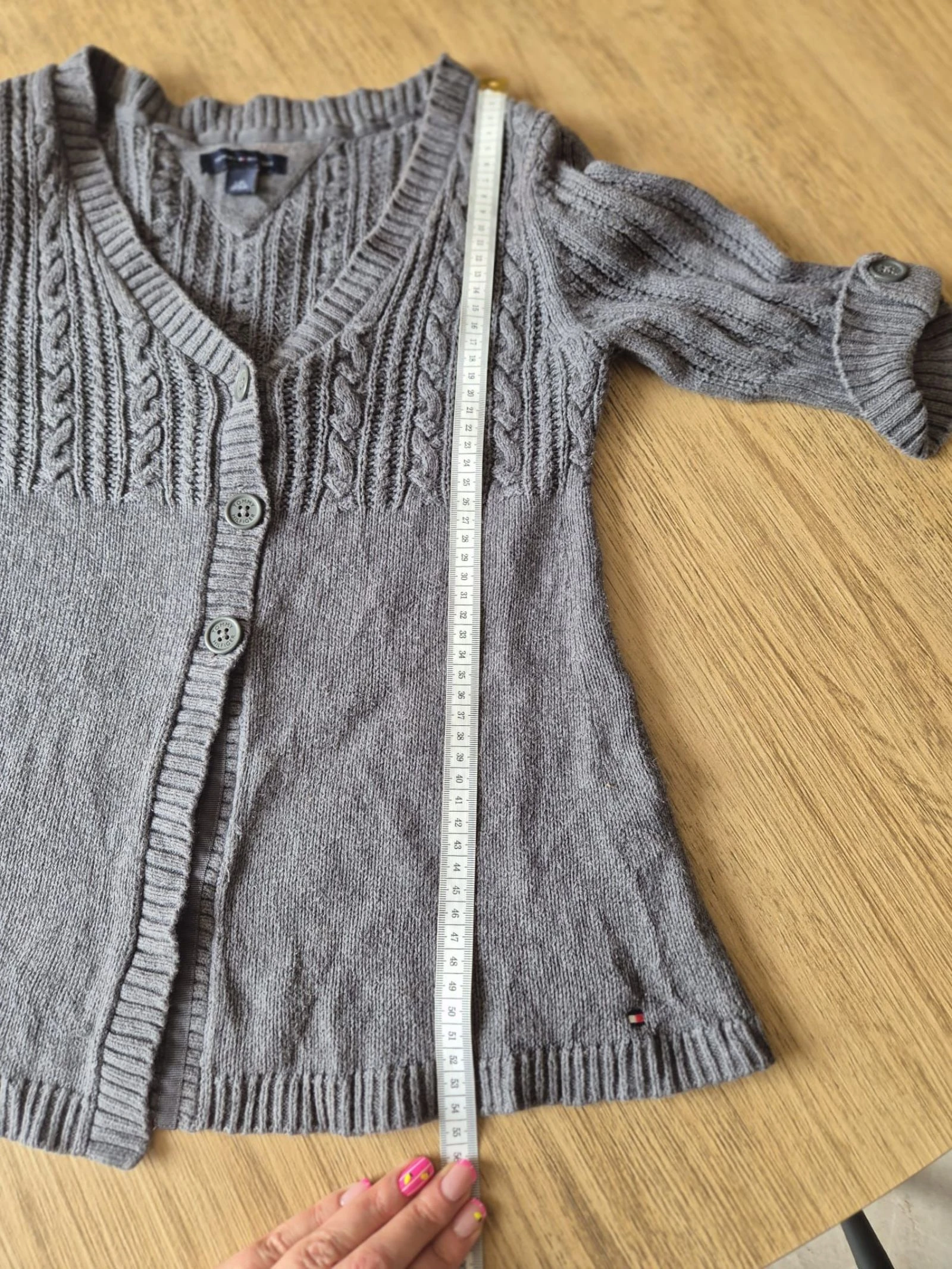 Colete / Cardigan Tommy Hilfiger - Cinza - Tamanho L (serve menor: corresponde mais a um S/M) – photo 10